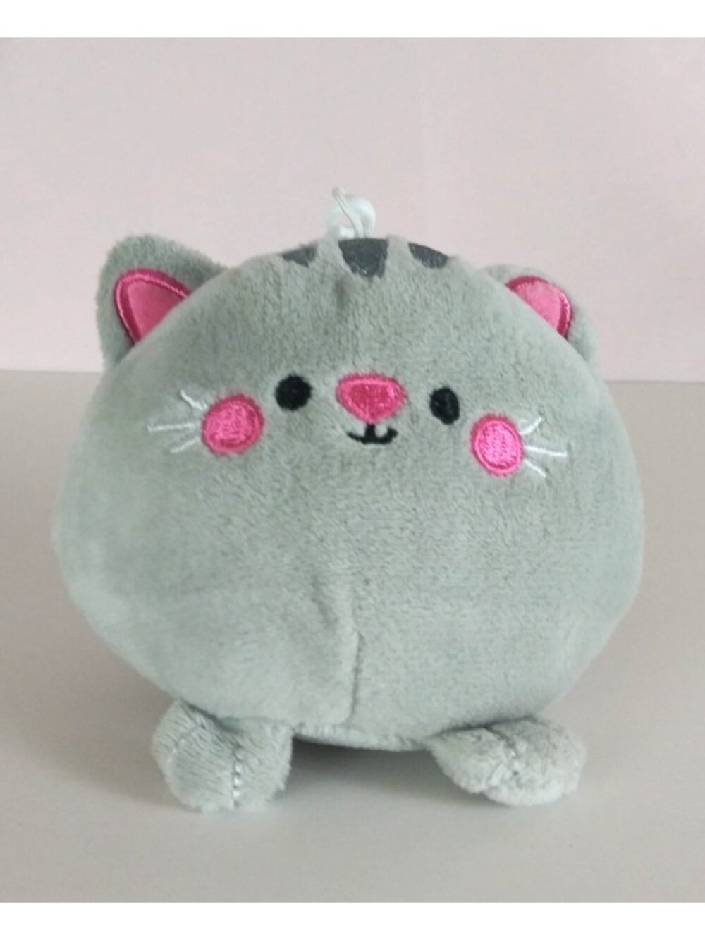 American Greetings Cute Gray Kitten Soft 4" Plush Keychain